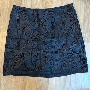 Alice + Olivia leather laser cut mini skirt
